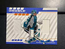 2001-02 Between the Pipes Double Memorabilia #DM13 Evgeni Nabokov /50
