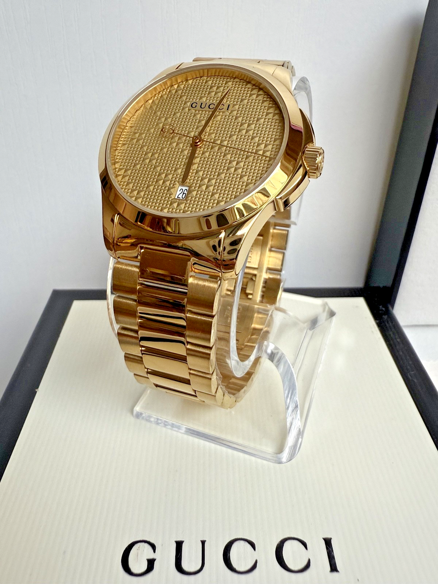 Gucci Men's G-Timeless Gold Tone Quartz Swiss Watch - YA126461 | eBay