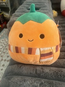 Squishmallows KALANI Pumpkin In Scarf Halloween 8" Plush Figure Stuffed