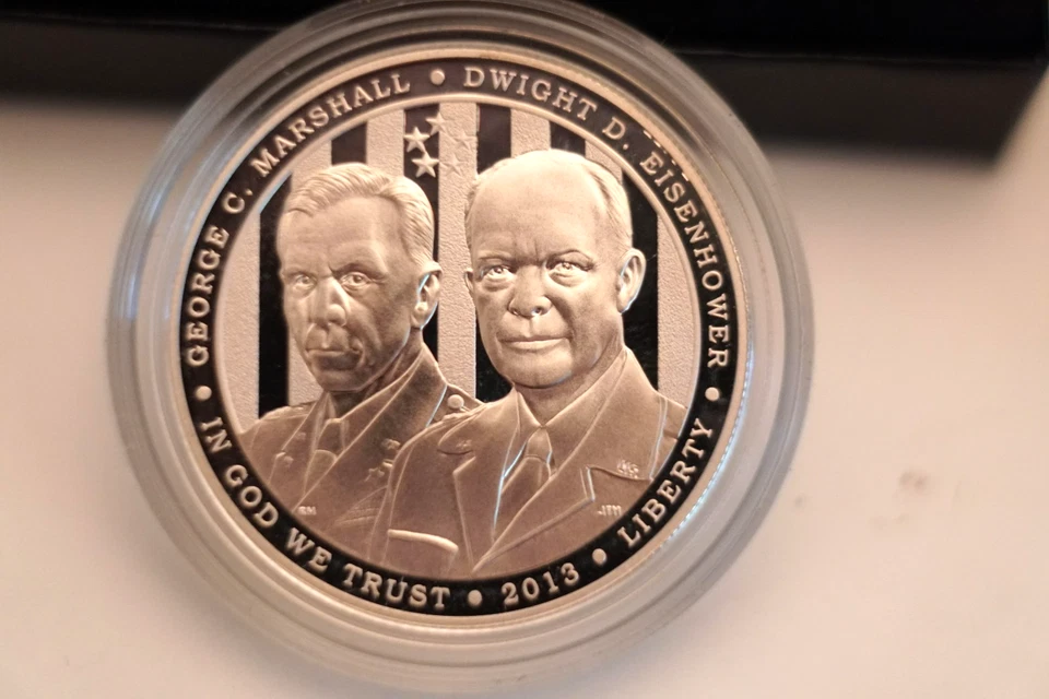 2013 P US Mint 5 Star Generals Proof Silver Dollar - Box and COA (INV U) - Image 2 of 4