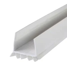 Door Sweep 36 in White Vinyl U Shape Slide On Under Door Seal Draft Stopper