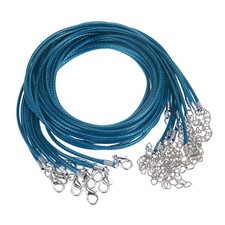 10pcs Waxed Necklace Cord Bulk, 23" and 2mm Dia Necklace String Rope, Sky Blue