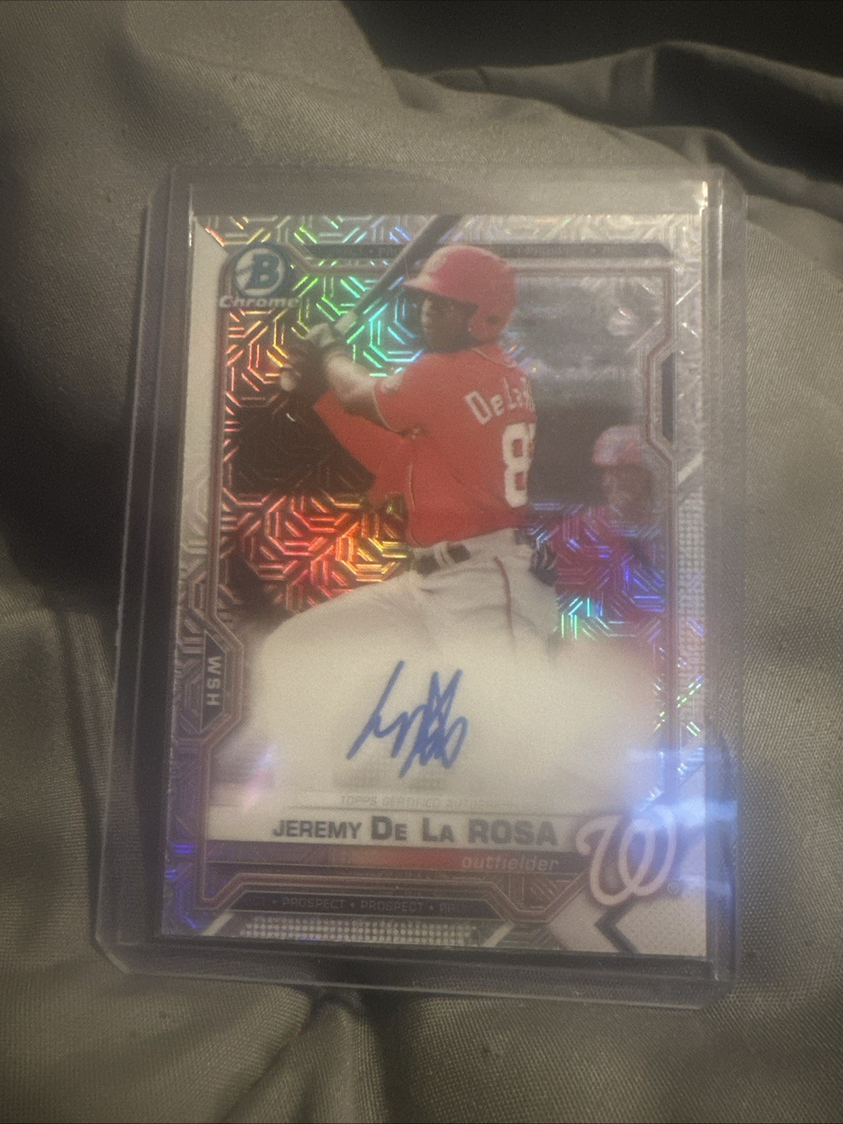 2021 Bowman Jeremy De La Rosa Chrome Prospect Auto Mega Box Refractor #BMA-JD