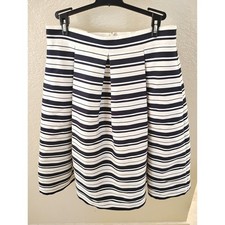 🩵Eliza J  Striped Pleated Midi Skirt coquette chic coastal grandma preppy