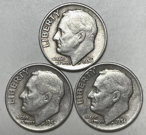 Photo of a 1956-D Roosevelt Dime from an eBay listing that sold on Jul 22, 2026