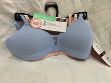 Wonder Nation Girls T Shirt Bra 2-Pack Lightly Pad Blue/Peach U pick New