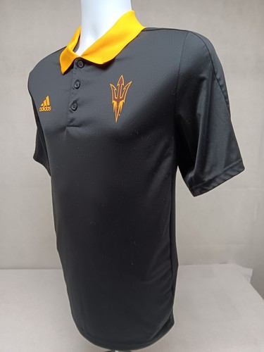 Arizona State Sun Devils ASU Team Issue Mens Black Adidas Polo Shirt Sz Medium - Picture 5 of 15