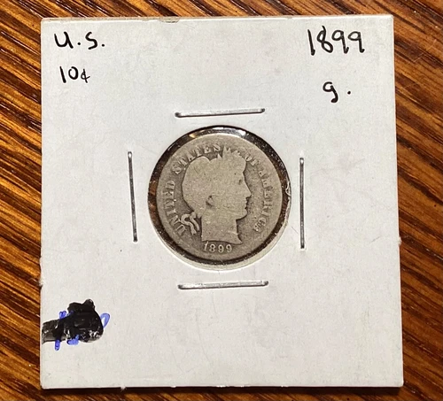 United states 1899 Barber Dime 1 Dime Silver Coin (F-VF) KM# 113