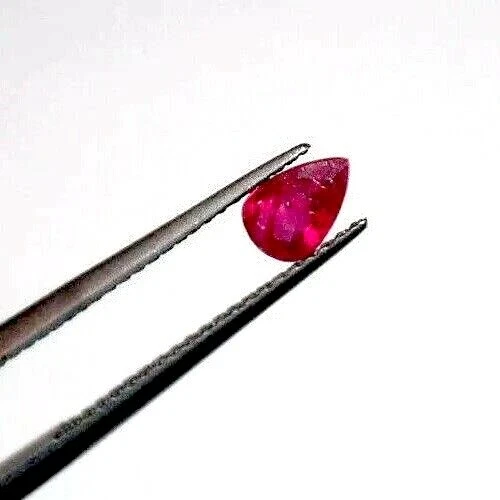 EGL USA TESTED AND CERTIFIED PEAR RED 0.48CT NATURAL GENUINE RUBY - Image 3 of 3