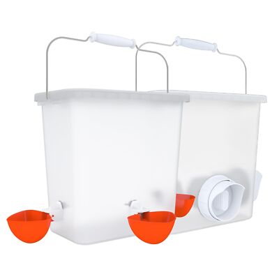 Large Automatic Chicken Feeder and Waterer Set Hanging Chicken Water Feeder P...