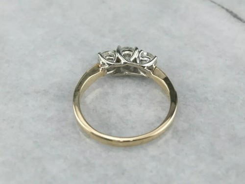 2Ct Lab Created Diamond Round 3-Stone Engagement Ring 14k Yellow Gold Plated - Picture 2 of 3