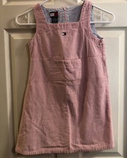 Tommy Hilfiger Girls 6X Jumper Dress Pink Corduroy Sparkle Shimmer