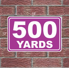 500 YARD MARKER 12"x18" Metal Sign 4 Driving Range Golf Course Gun Club Yardage