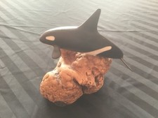 *LQQK* ViNtAgE &ldquo;John Perry ORCAS on BURL WOOD&rdquo; Sculpture ChEcKiToUt