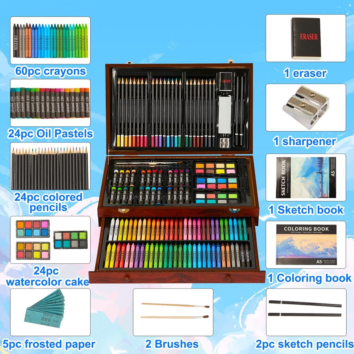 Bview - Kit De Dessin Professionnel, 84 Pièces, Ensemble De Crayons Pour Croquis, Peinture D'artiste, Vente En Gros
