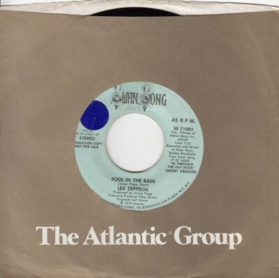 Led Zeppelin   Fool In The Rain  / Fool In The Rain  7'' Promotional 45