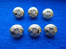 6 X ROYAL ARMY PAY CORPS 19MM ANODISED STAYBRITE GOLD BUTTONS