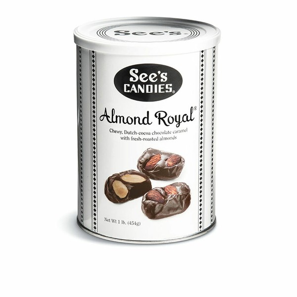 2 X 1lb Cans of See's Candies Toffeeettes and Almond Royal Chocolate