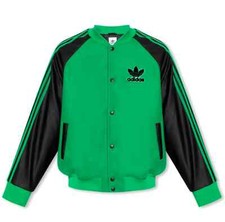 MENS S SM ADIDAS ORIGINALS SUPERSTAR TREFOIL BOMBER VARSITY JACKET HZ0696 GREEN