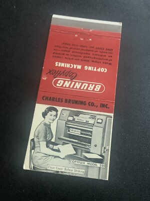 Vintage Matchbook  Charles Bruning Co - Copy Machines - Kodak 