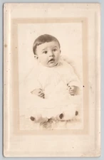 Real Photo Postcard Baby Luther 4 Months Bowl Haircut In Studio c1910 RPPC
