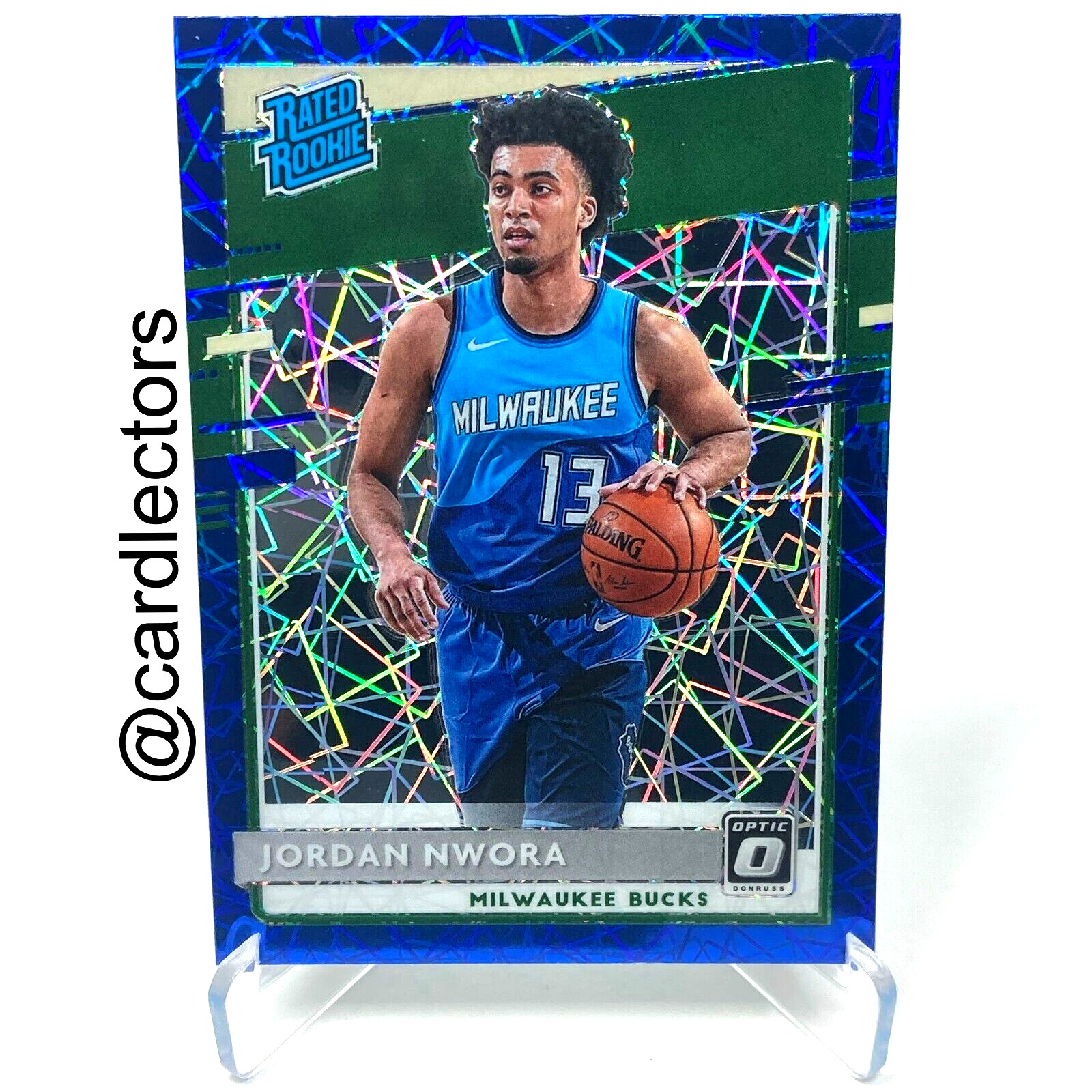 2020-21 Panini Donruss Optic JORDAN NWORA #189 Rated Rookie RC Blue Velocity SP