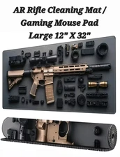 Large AR Rifle Gunsmith Gun Cleaning Bench Mat Gaming Mouse Pad 32" X 12"