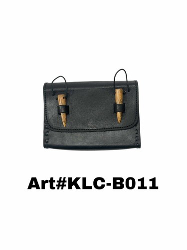 Black Medieval Belt Bag with Double Wooden Lock Style on Flap (Lot of 12) - 第 1/3 張圖片