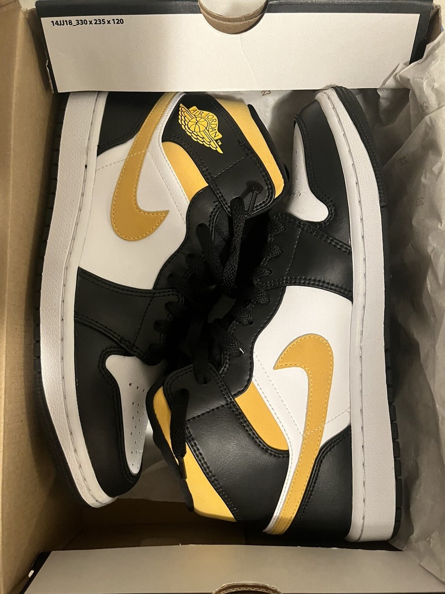 Nike Air Jordan 1 Mid 9.5 ブラック/イエロー Air Jordan 1 Mid Yellow Toe Black Size 9.5 | eBay