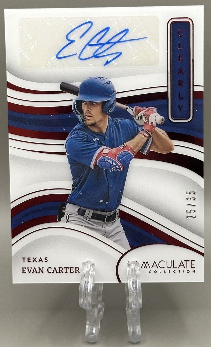 Evan Carter 直筆サイン エバンカーター mlb auto Evan Carter 2023 Panini Immaculate Clearly Auto Autograph 25