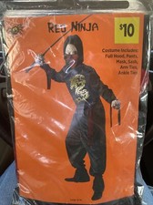 Red  Black Dragon Ninja Boy's Halloween Dress-Up Costume 12-14 Large