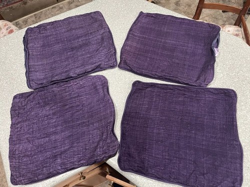 Crate and Barrel Avery Purple Pillow Cover And Insert Duck Feather Set Of 4 - Picture 14 of 19