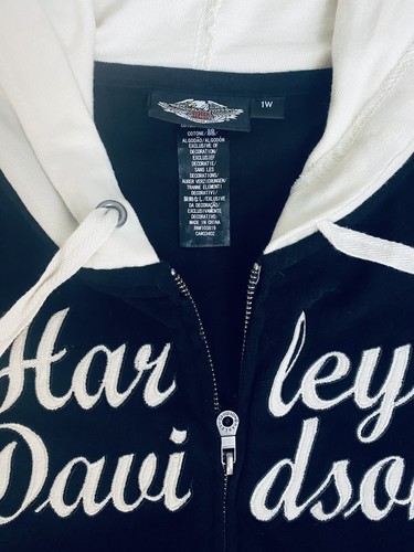 Harley Davidson Womens Zip Up Hoodie Size 1W (18-20) Live Ride Logo Sweatshirt - Picture 6 of 11