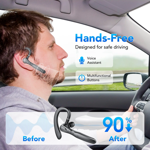 2025 New Bluetooth Headset V5.3, 100H Talk Handsfree Wireless Headset with Dual - Picture 2 of 12