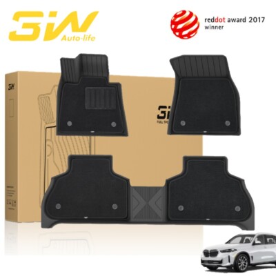 3W Floor Mats & Carpets For BMW X5 2019-2025 All Weather Custom Fit Waterproof