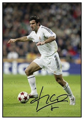 11416. Luis Figo Signed Pictures A4 Prints Real Madrid Barcelona Inter Portugal