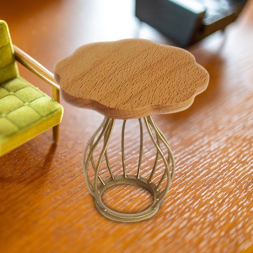 Furniture 1:12 Scale Dollhouse Miniatures Tea Tables Gold Decorate Living Room - Picture 6 of 10