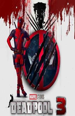 Deadpool 3 - Film Movie Poster - Best Print Art Reproduction Quality Wall  Decoration Gift - A0Canvas (40/30 inch) - (102/76 cm) - Stretched, Ready to