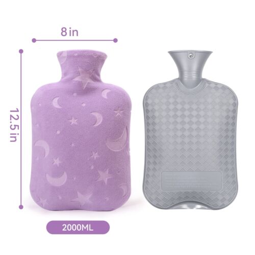 Hot Water Bottle with Soft Cover, 2L Hot Water Bag for Menstrual Cramps, Neck... - Picture 5 of 6