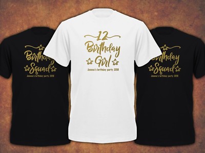 Personalised Birthday Girl Squad 5th 6th 11th 12st 13th 14th 15th T Shirt Kids Ebay - roblox 14th birthday cape code