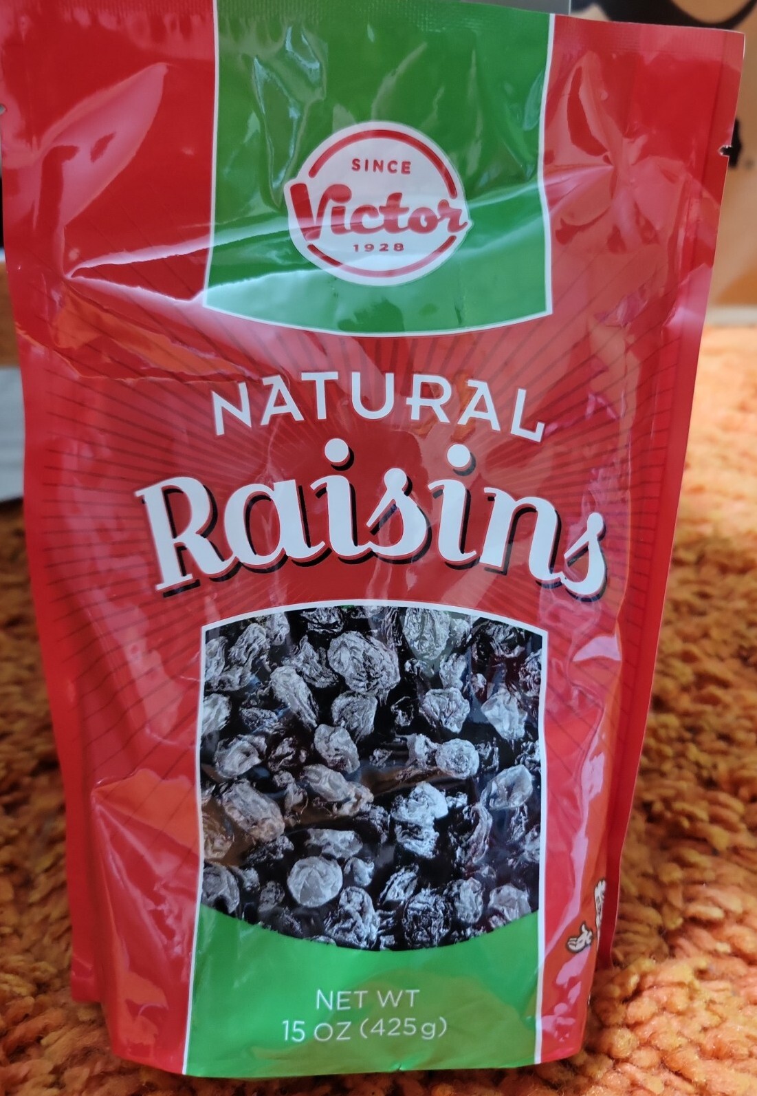 9 bag of 15 oz New Victor California Natural Raisins & No added sugar