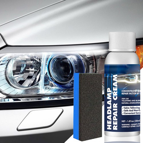 30/50ml Car Headlight Restoration Polish Cream W/Sponge Fast Removes Yellow Haze - Picture 7 of 12