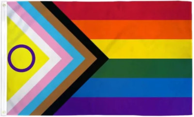 Inclusive Pride 3x5ft Poly Flag LGBTQ+ Intersex Inclusivity Pride Flag 100D
