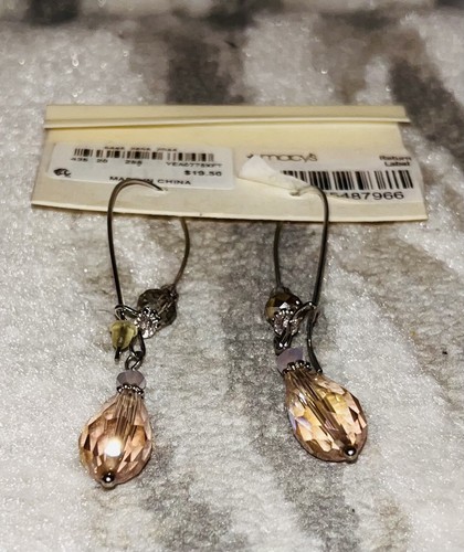 C.A.K.E. PENDIENTES COLGANTES DE CRISTAL ROSA BY ALI KHAN - NUEVOS NUEVOS EN PAQUETE - Imagen 5 de 5