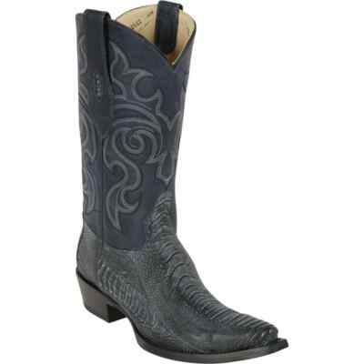 LOS ALTOS RUSTIC BLUE GENUINE SNIP TOE OSTRICH LEG WESTERN COWBOY BOOT D 940582