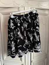 Modcloth/Sourpuss black skirt w/ pockets & skeleton print, women's size large