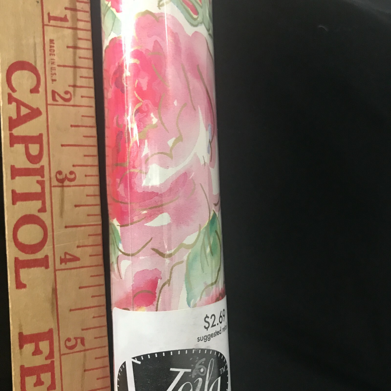 Vintage VOILA Pink Floral Wedding House Whimsy Gift Wrapping Paper 17.5