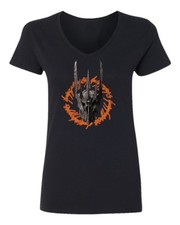 Sauron the Rings Shirt Hobbit Fellowship Dark Women's V-Neck Tshirt