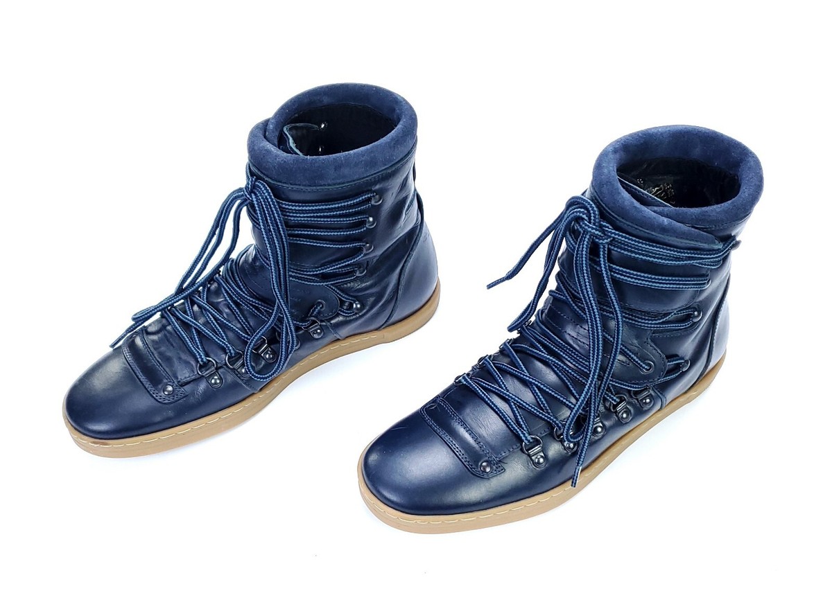 SWEAR London Duke 15 Leather High Top Sneakers Boots Blue Men's US 11 Eur 45