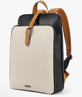 CLUCI Leather Backpack for Women, 15.6 inch Laptop Bag, Large Genuine Work Backp
